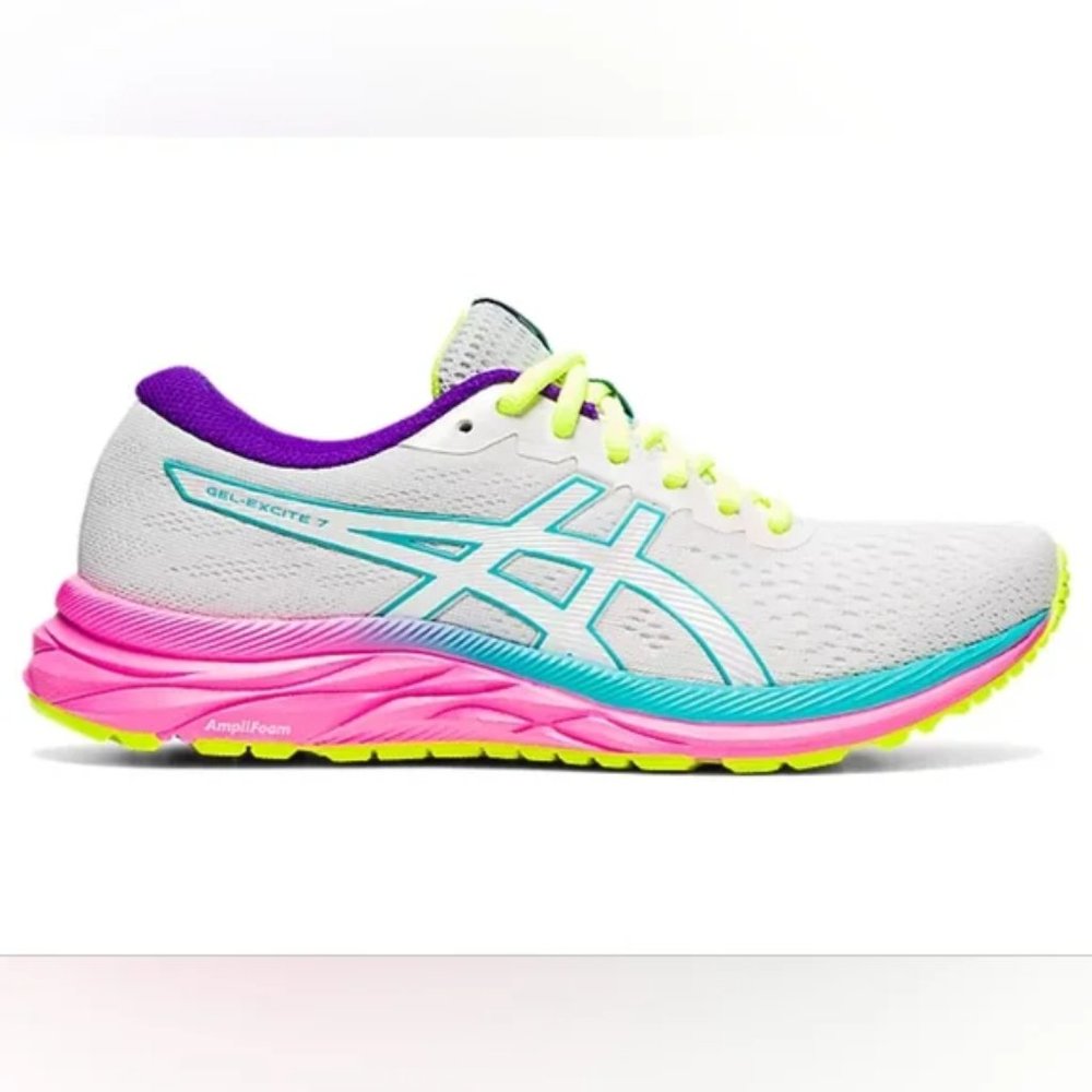 ASICS GEL-Excite 7 Shoes Polar Shade White W Blue Pink Purple Yellow